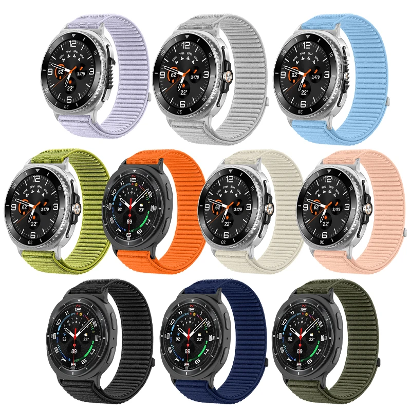 Ремешок для часов Samsung Galaxy Watch 8, 40/44 мм, нейлоновый ремешок с петлей, классический 46 мм, дышащий ремешок для часов для аксессуаров Samsung