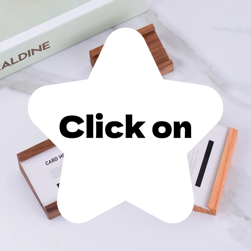 70x40mm Wood Price Label Tags Table Number Name Card Menu Holder Acrylic Sign Display Stand