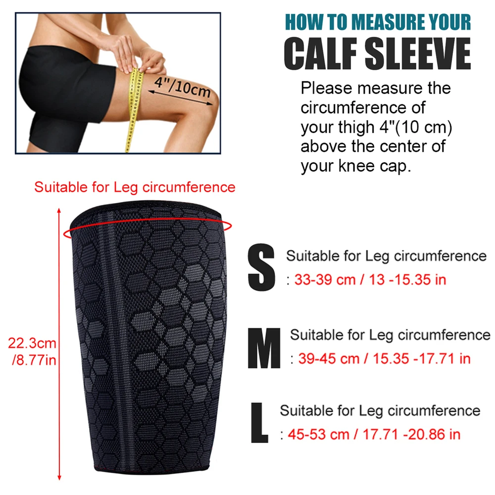 1Pcs Thigh Compression Sleeves Quad and Hamstring Support Upper Leg Sleeves for Men Women Breathable Elastic Blend Anti Slip