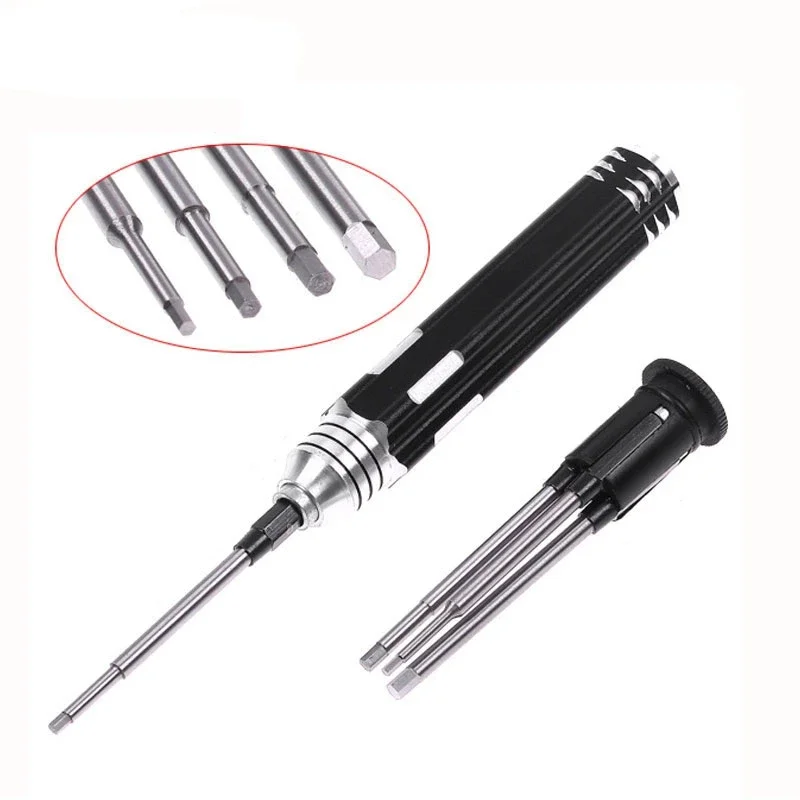 Krachtige 4 in 1 Hex Screwdriver Repair Steel Screwdriver Kit For UAV RC Helicopter Car Airplanes Boats Hex / 1.0 1.5 2.0 2.5