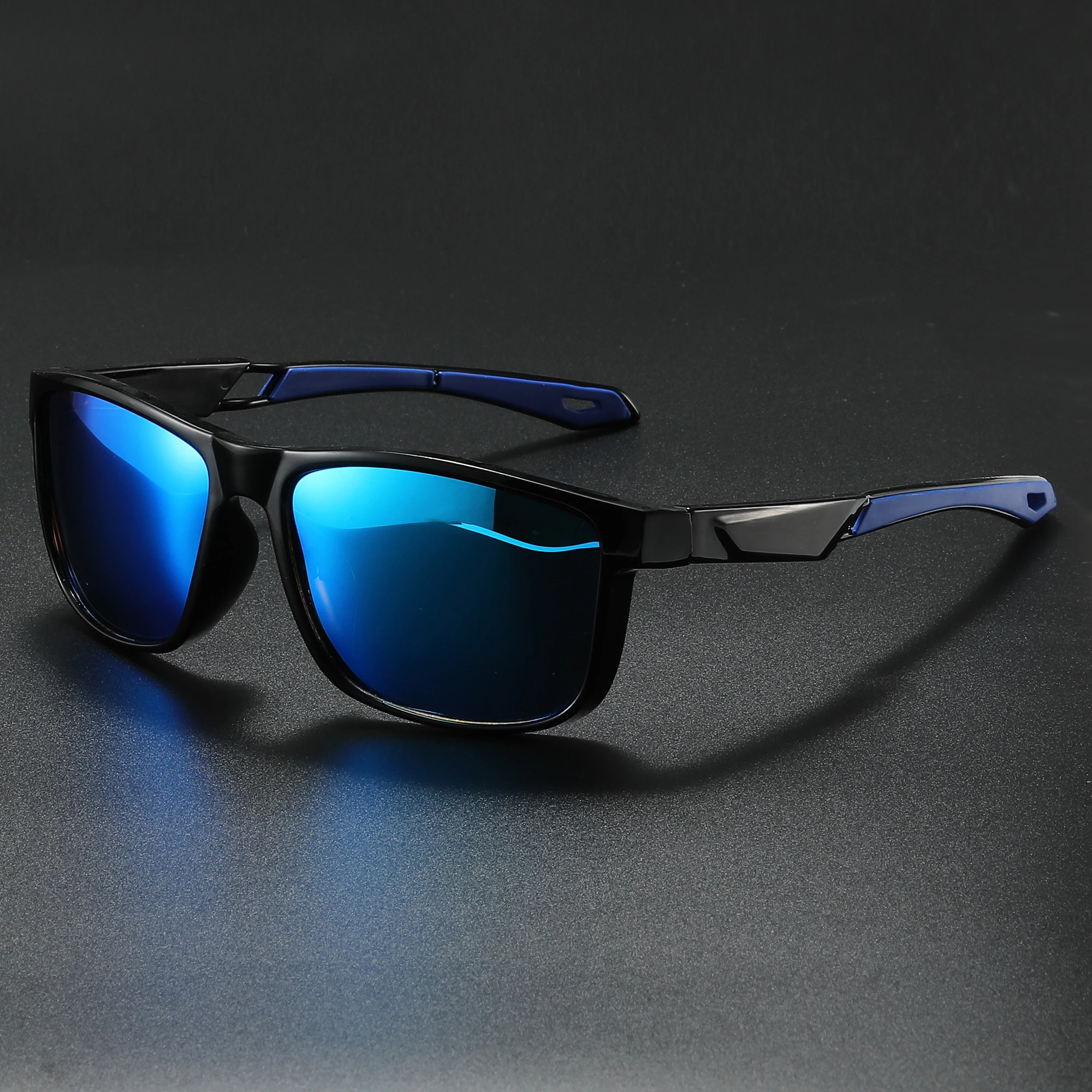 Occhiali da sole polarizzati quadrati retrò Punte per templi in gomma leggera Comfort adatto per occhiali classici unisex casual e all'aperto