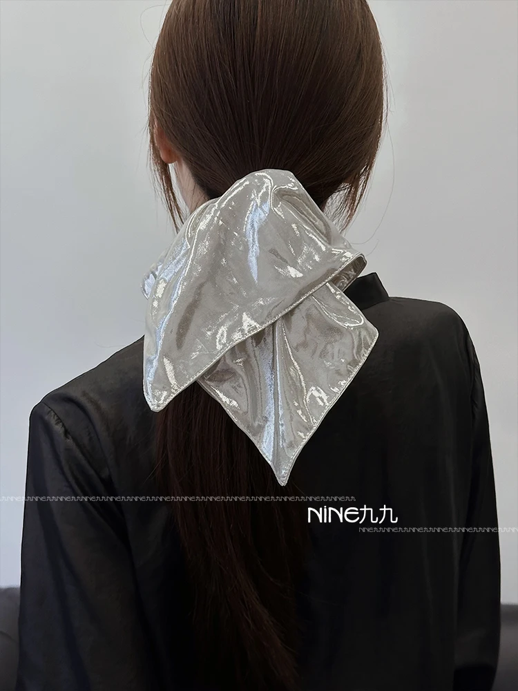 

Korean simple hair tie rope hair band, soft sparkling fabric ponytail full high-end hair accessories female tide