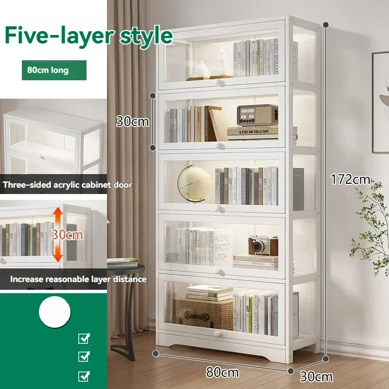 

Handmade Display Cabinet, Transparent Acrylic Bookshelf, Dust-proof Bookshelf, Doll Storage Rack, Living Room Floor Standing Sto