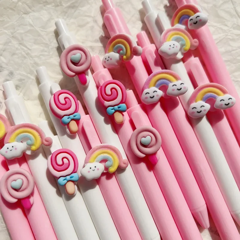 

36PCS Korean Version cute rainbow press pen lollipop girl heart ins carbon high color neutral 0.5 student
