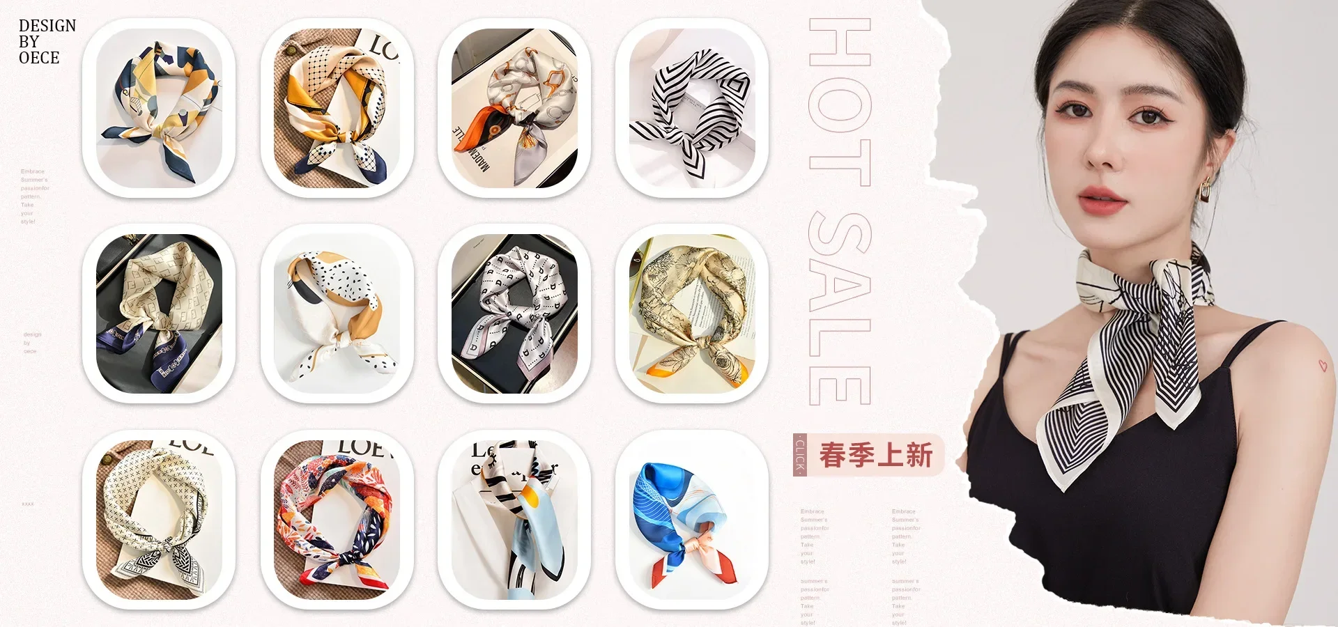 Модный квадратный шелковый шарф — универсальный женский хиджаб, шаль и повязка на голову с уникальным принтом