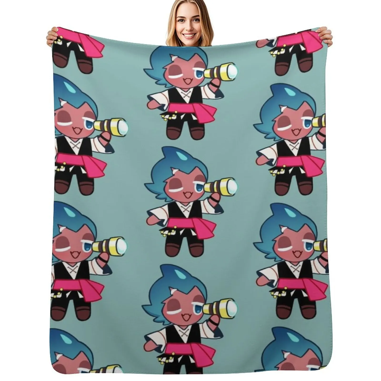 Sorbet Shark Cookie Throw Blanket Foldable Soft Warm Blanket for Outdoor Use