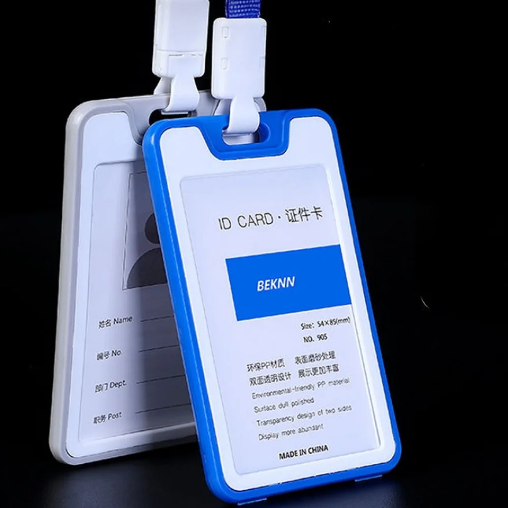 Work Card Bus Pass Card Case ID Tag Cover Plastic Name Badge Holder Working Permit Employee's Card Sleeve Protector Case