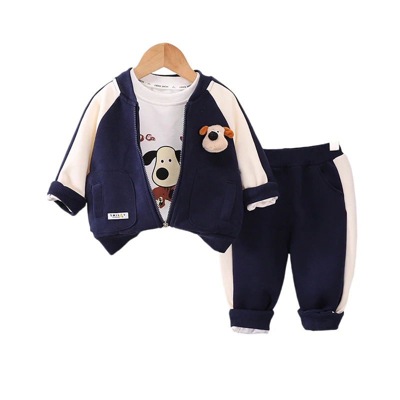 

Baby Boy Clothes 2024 Spring Autumn Lovely Cartoon Long Sleeve Jackets + T-shirts + Pants 3 Pieces Childrens Boys Clothing Sets