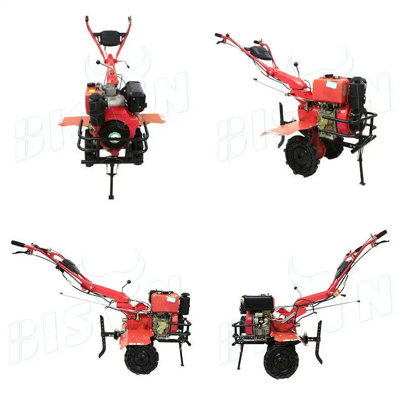 Hot Sale 6HP Mini Diesel Power Rotary Tiller Soil Cultivator Farmer Motoculteur Lawn Mower Plough Machine
