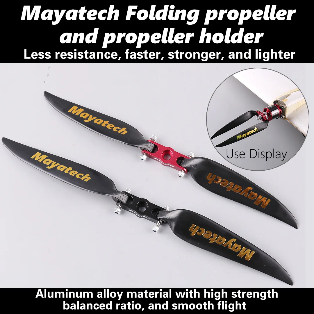 Mayatech 8MM Package for Sale Model Aircraft Metal Folding Propeller + Folding Nylon Propeller Fixed Wing Propeller Clamp Seat