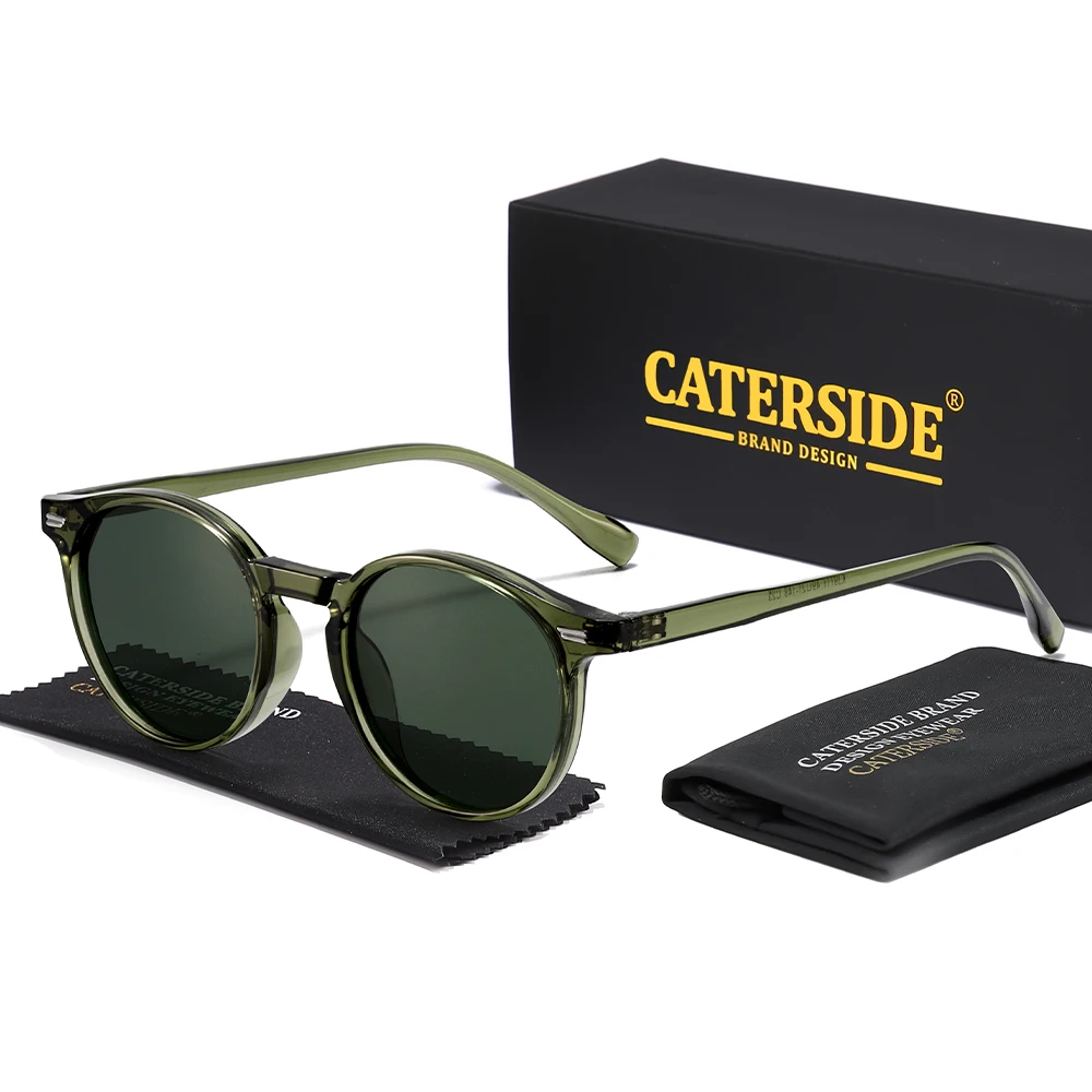 

CATERSIDE винтажные поляризационные солнцезащитные очки мужские круглые модные солнцезащитные очки высокого качества женские уличные пляжные очки для вождения UV400