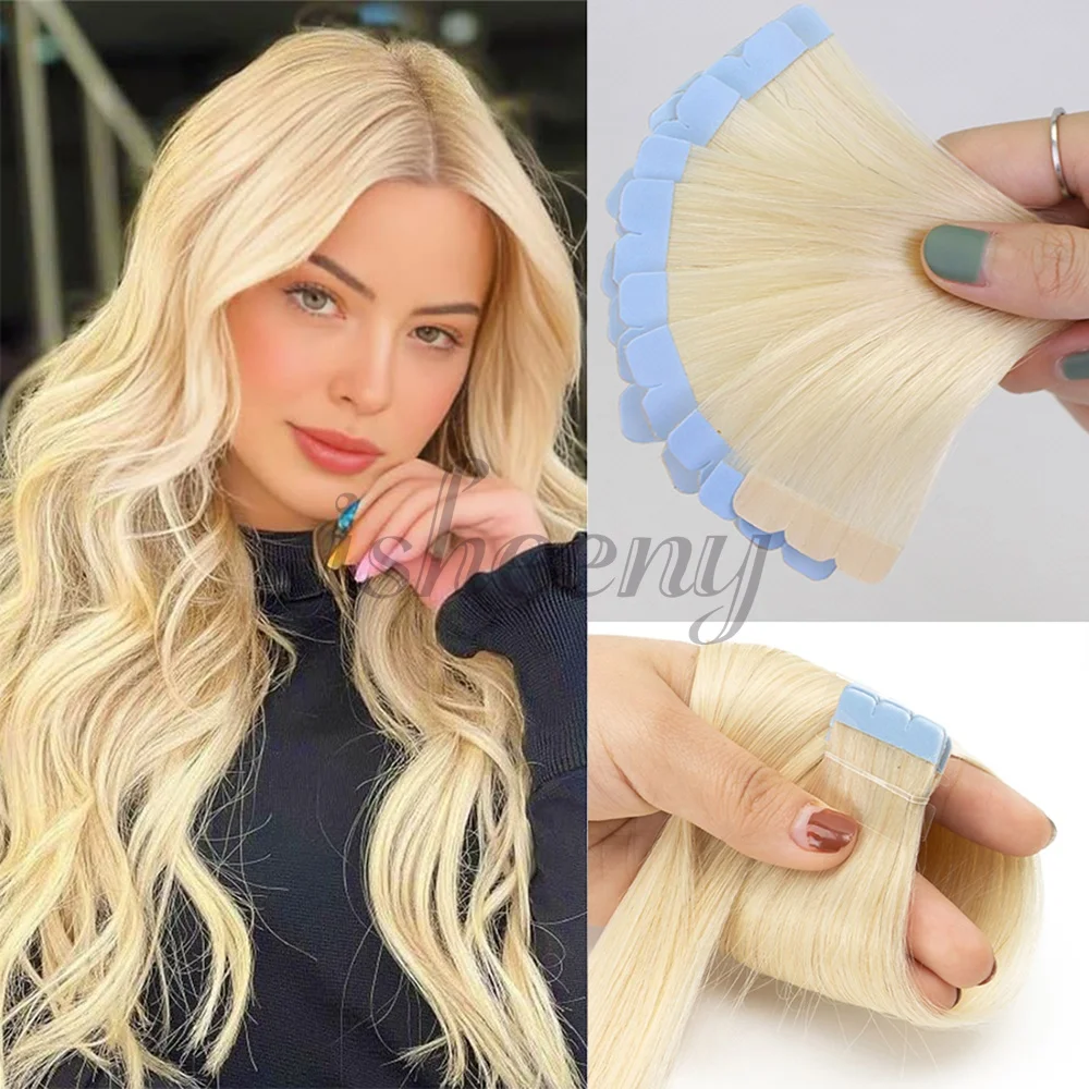 Invisible Mini Tape In Hair Extensions 12-24 inches Machine Remy Human Hair Adhesive Tape In Human Hair Straight High Quality