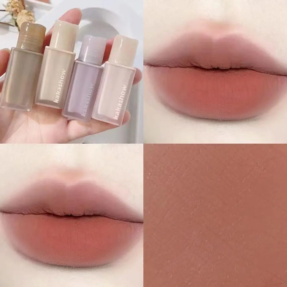 Matte Lip Glaze Waterproof Lasting Non-stick Cup Matte Lip Gloss Tint Liquid Women's Cosmetics Lipstick Makeup Lips Velvet E4r9