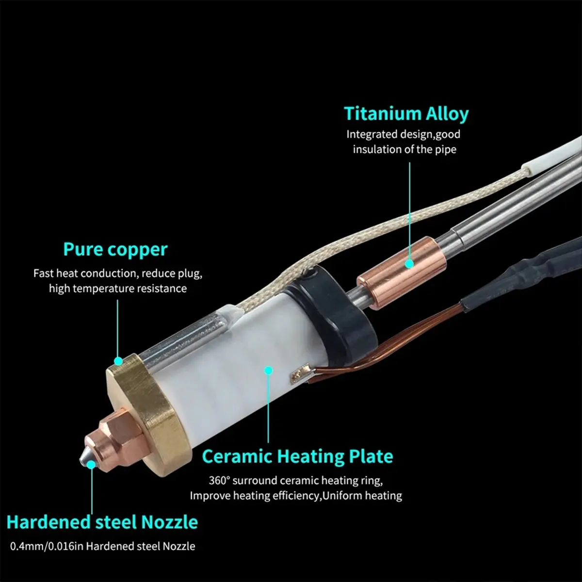 A49T For Hi Combo Upgraded Hotend Kit Hardened Steel Nozzle High Temperature and Fast Printing