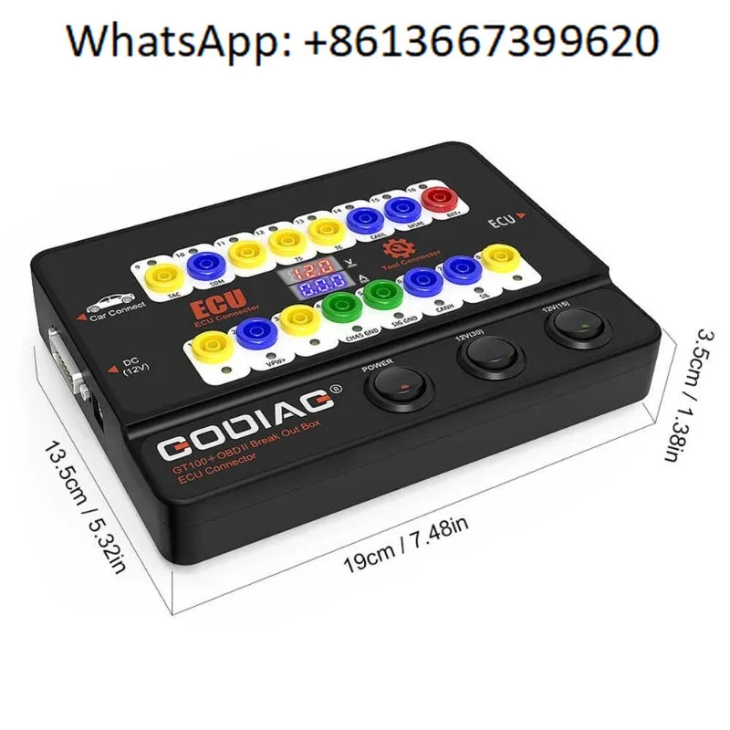 GT100+ OBDII Breakout Box Electronic Current Display