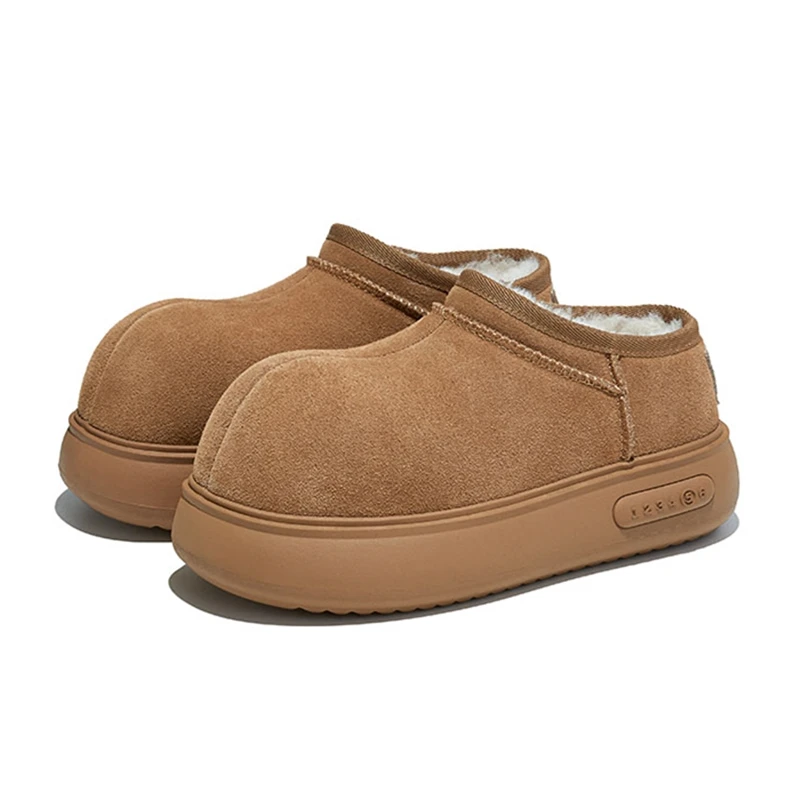 2025 Women's Snow Boots Genuine Leather Large Toe Winter Women Boots Ankle boots Plush for warmth female Cotton-Padded Shoes - Image 6