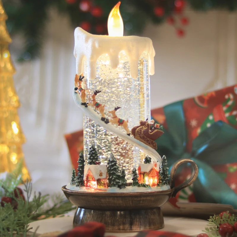 

Christmas Three-Dimensional Ice Sculpture Electronic Candle Music Box Gift Decoration