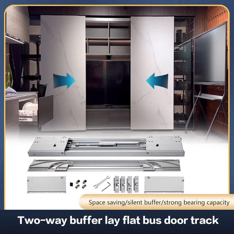 SSOUIM Cabinet Sliding Track Invisible Wardrobe Sliding Folding New BusSlide Rail Hardware