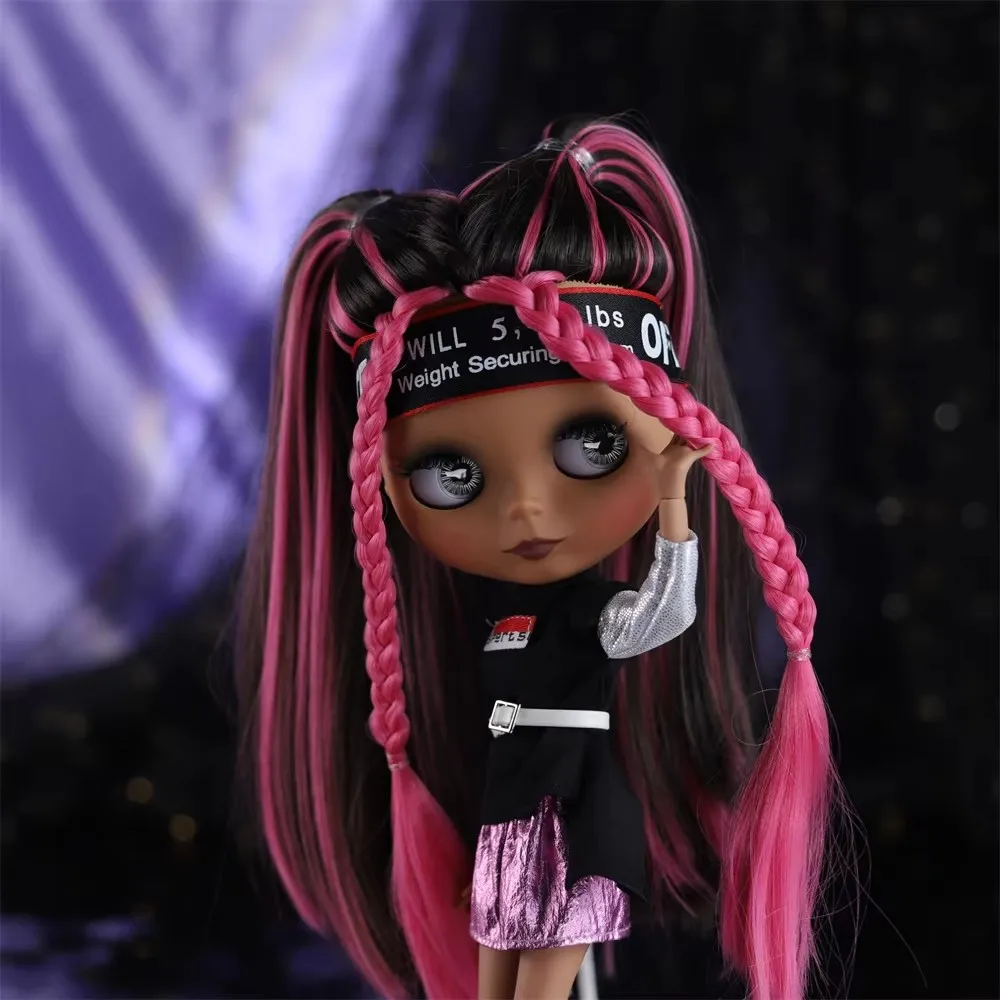ICY DBS Blyth doll black skin matte face nude doll and set doll joint body the gift for boy girl
