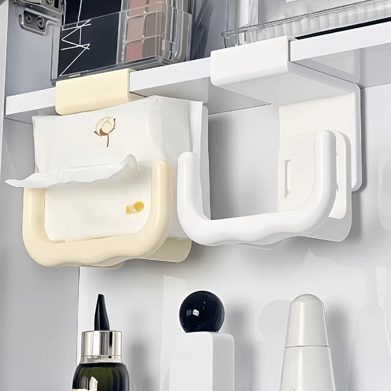 U-shaped Hanging Tissue Holder Sticky Mount Punch-Free Waterproof Kitchen Storage Rack Bathroom Mirror Cabinet Face Towel Holder