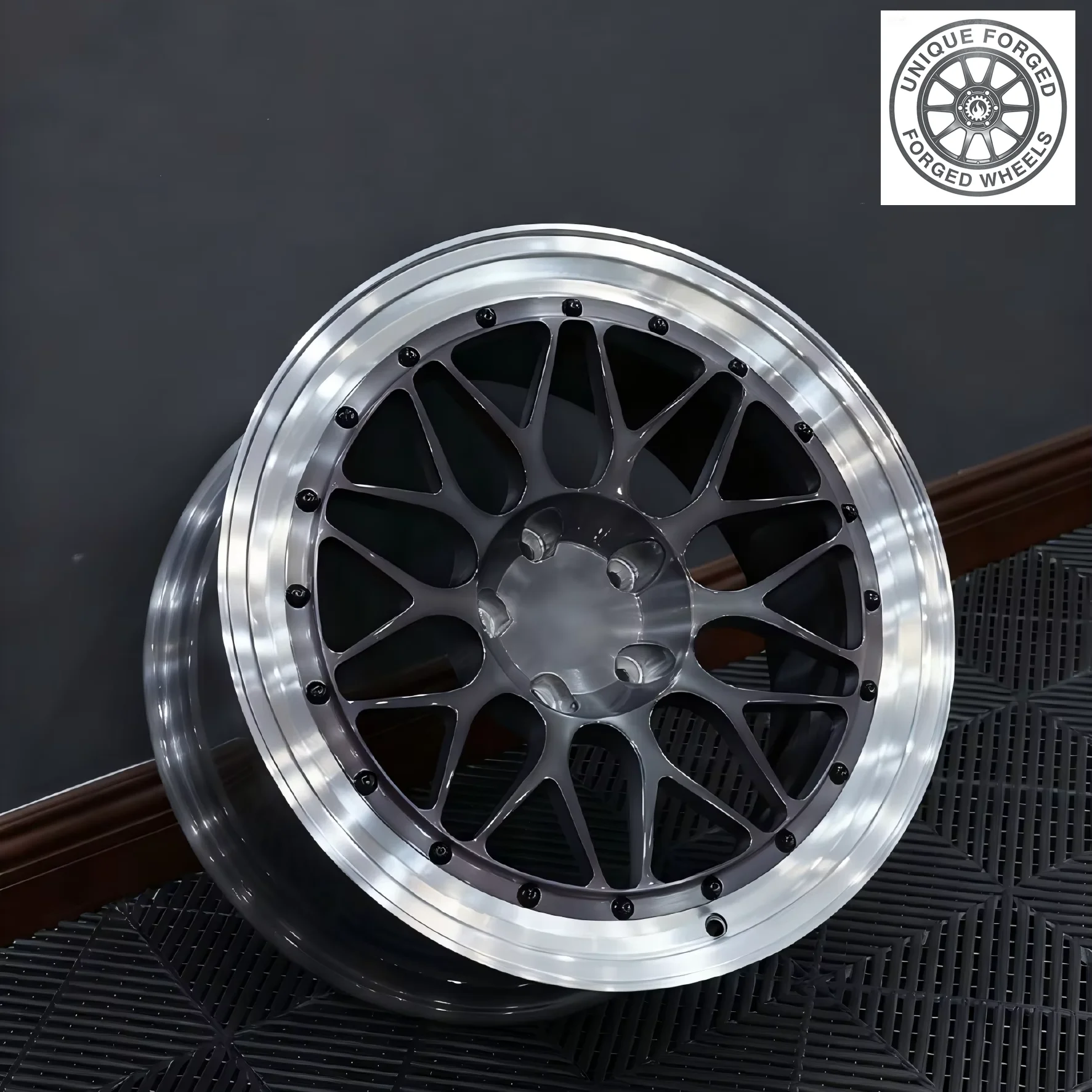 

Made in China 2 Pieces Forged Wheel Rims 16 17 18 19 20 21 22 Inch 6 *139.7 Black Mesh Design Alloy Rims