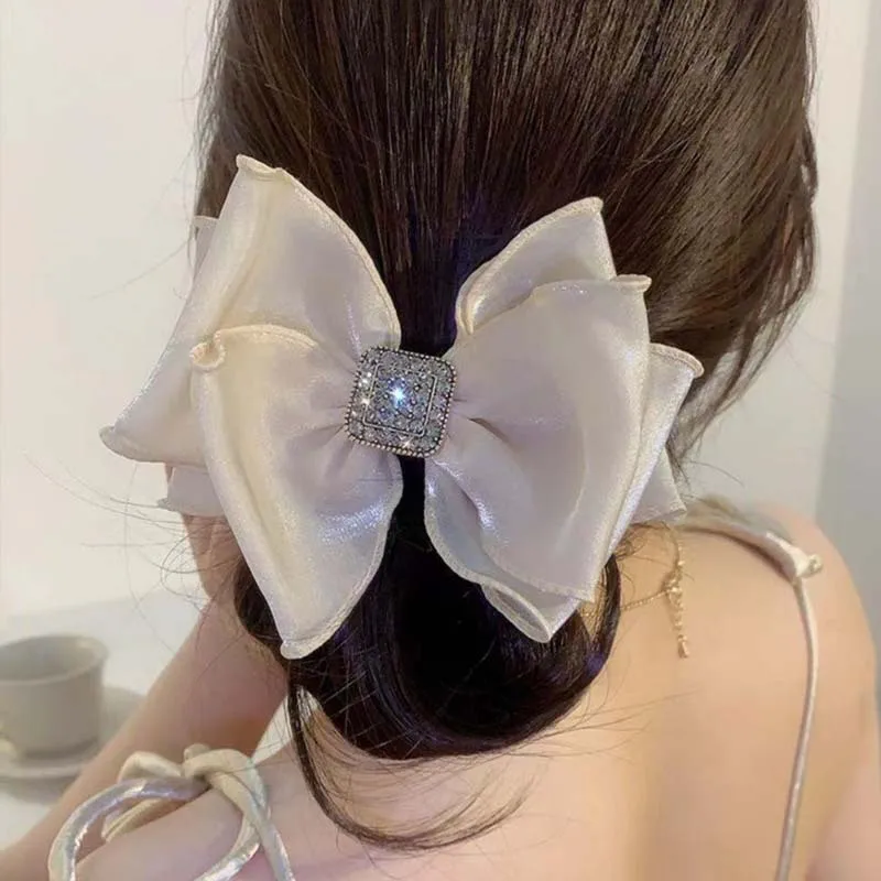 

Hair Rope for Women Bow Ribbon Pretty Hair Hairbands Fashion Rhinestones Hair Accessories Eugen yarn headband