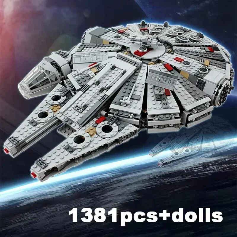 

1381Pcs Millennium Ship Force Awakens Set Compatible Falcon Model Building Blocks Children Educational Toys