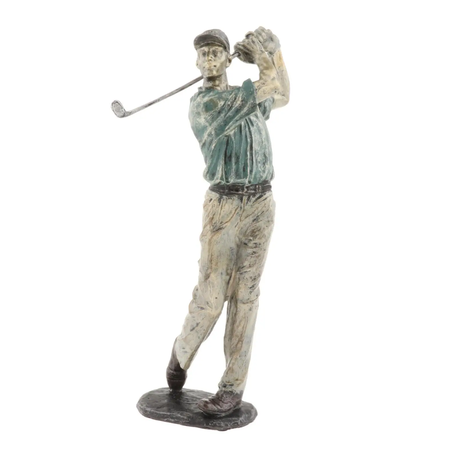 Resin Man Golfer Statue Arts Golf Figurines Office Bookcase Decoration Gift