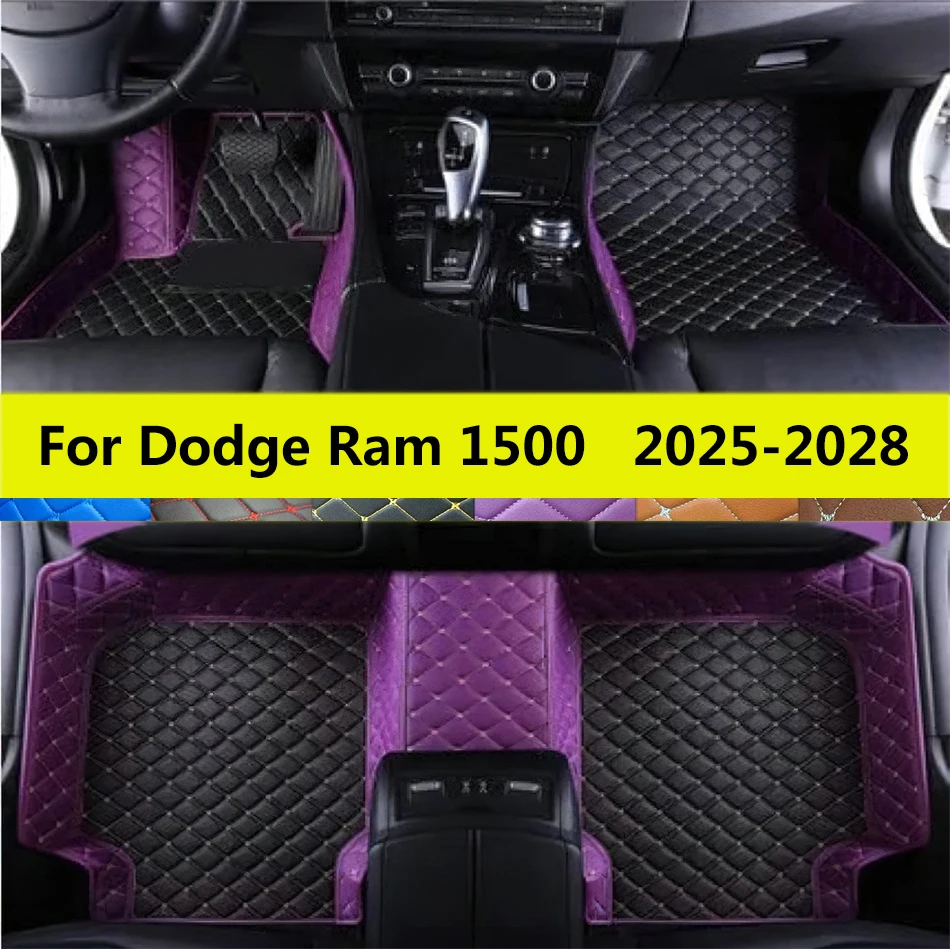 

Автомобильные коврики Pickup подходят для Dodge Ram 1500 Crew Cab 2025 2026 2027 2028 Авто полный комплект ковриков для ног Кожаные коврики для ковров