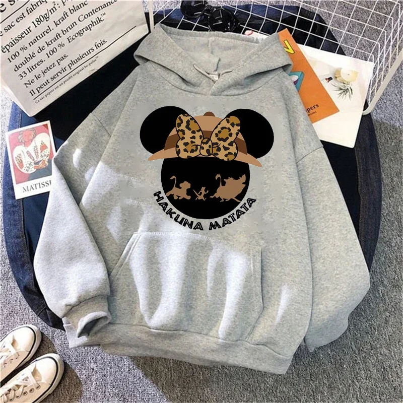 Creative Disney Hakuna Matata Funny Letters Printed hoodies Women Hip Hop Tops Crewneck Sweatshirts Comfortable Clothing