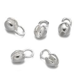 5Pcs 925 Sterling Silver Crimp Cover Beads Round Tips Calotte Ends Cap Connectors For DIY Bracelet Necklace Making Jewelry Craft