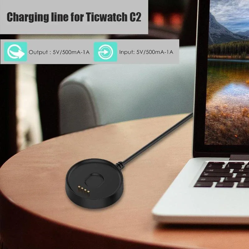 For Ticwatch C2 E2 S2 Portable Fast Charger With Data Function Dock Cradle Magnet Adsorption Charger Cable