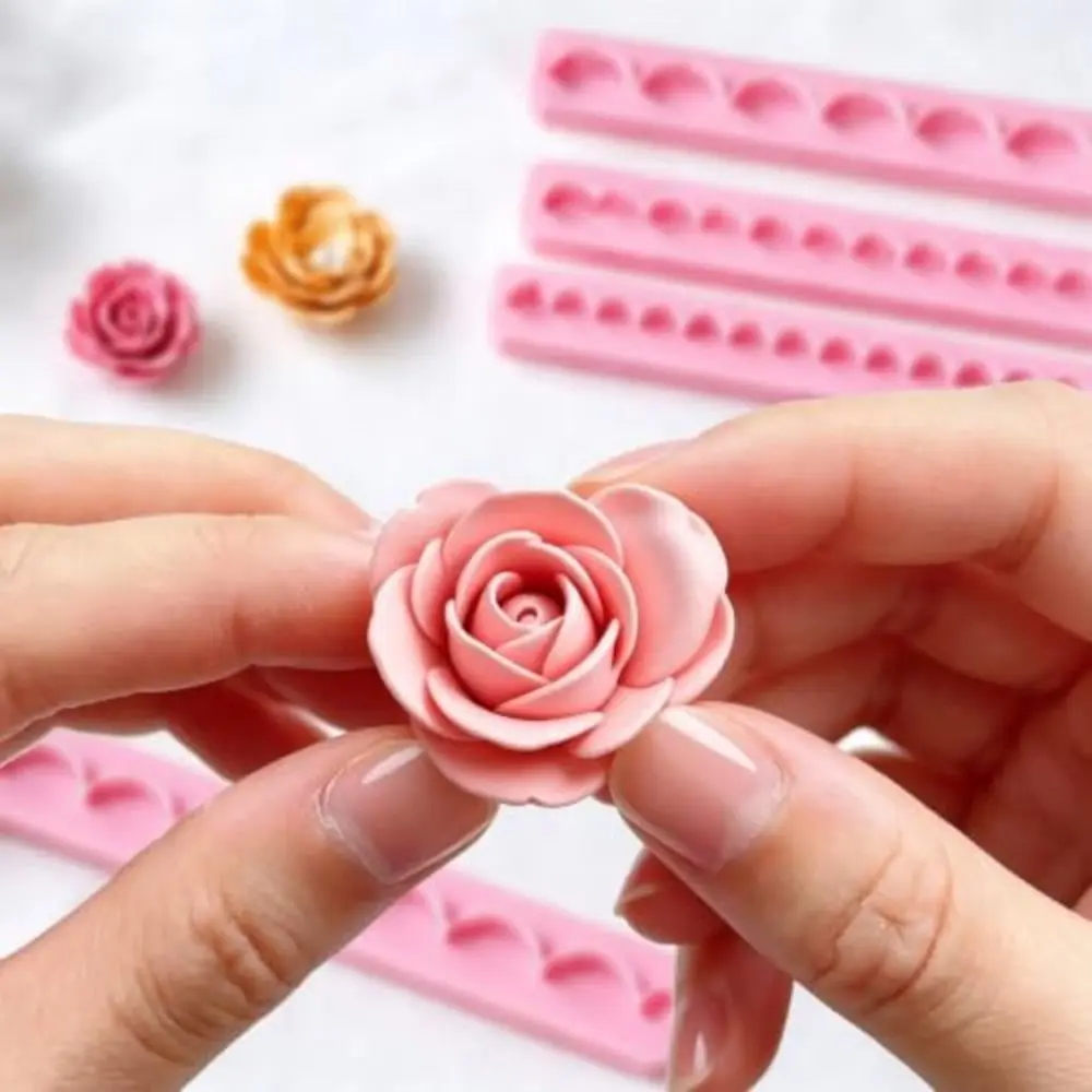 12pcs Precision Grooves Clay Flowers Maker Reusable 3D Printed Polymer Clay Flower Petal Line Cutter Plastic