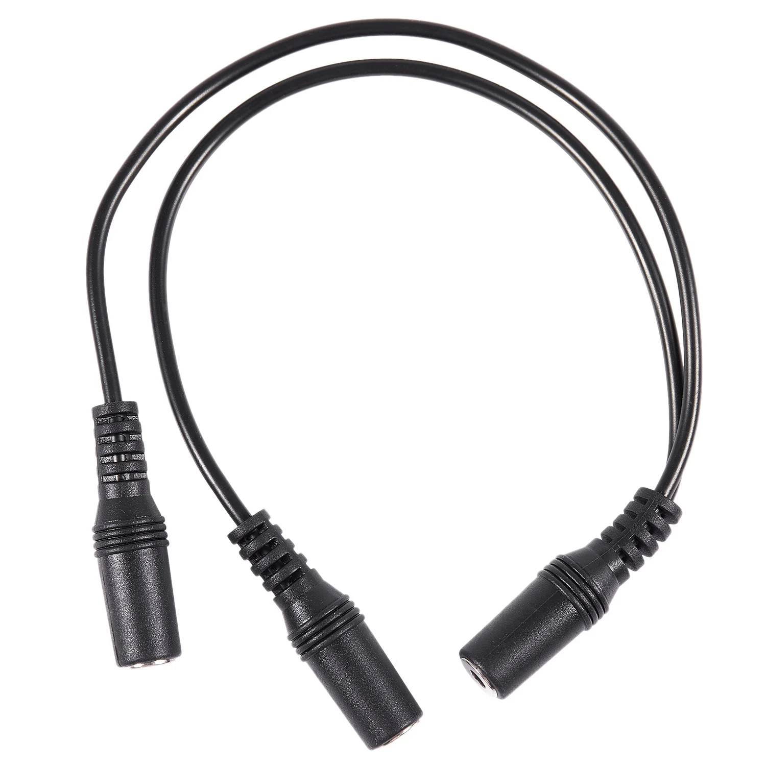 【A01R~】 28cm 3.5mm Female to Dual Jack Female Y Splitter Stereo Audio Cable Black