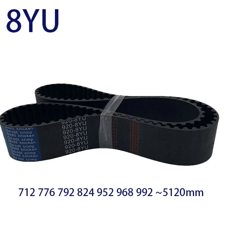 

8YU Timing Belt Rubber Closed Loop Perimeter 712 776 792 824 ~5120mm Width 15mm 20mm 25mm 30mm 40mm Pitch 8mm Synchronous Belt