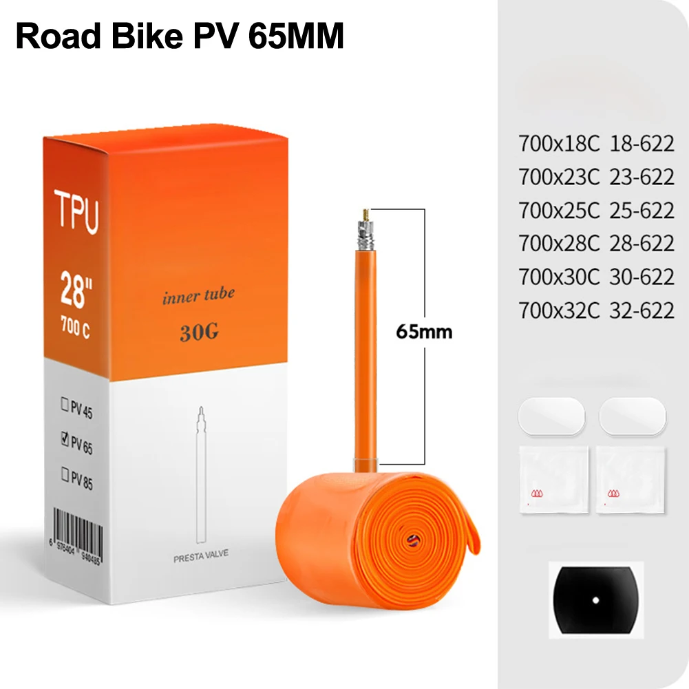 Gravel Bike Tube Road Bike Tube Low Temperature Resistant Reduced Rotational Mass Reinforced Seal Stable Tyre Pressure