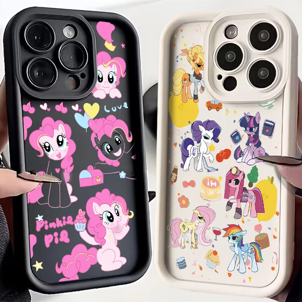 Cute My Little P-Ponys Phone Case for Samsung S24 S23 S22 S21 S20 Note 20 FE Plus Ultra 5G Soft TPU Cover With Hand Strap