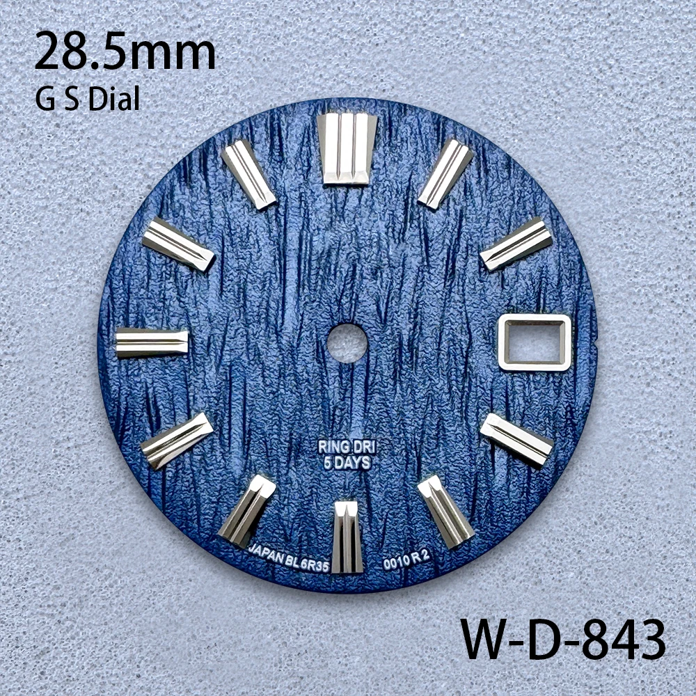 28.5mm G S Logo 3D Bark Dial Fit NH35/NH36/7S/4R Japanese Automatic Movement High Quality Watch Modified Accessories