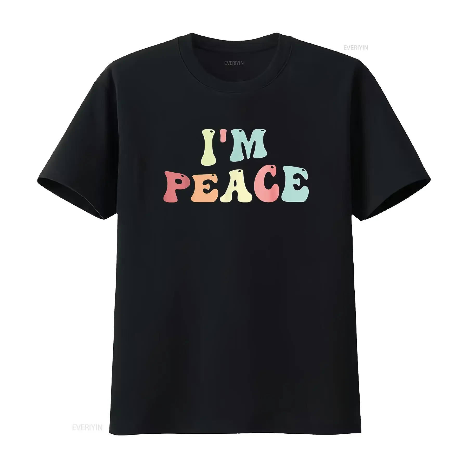 Im Peace I Come In Matching Groovy Retro T Shirt vintage Washed Top For Everyday Wear fashion graphic Unisex Slightly Casual