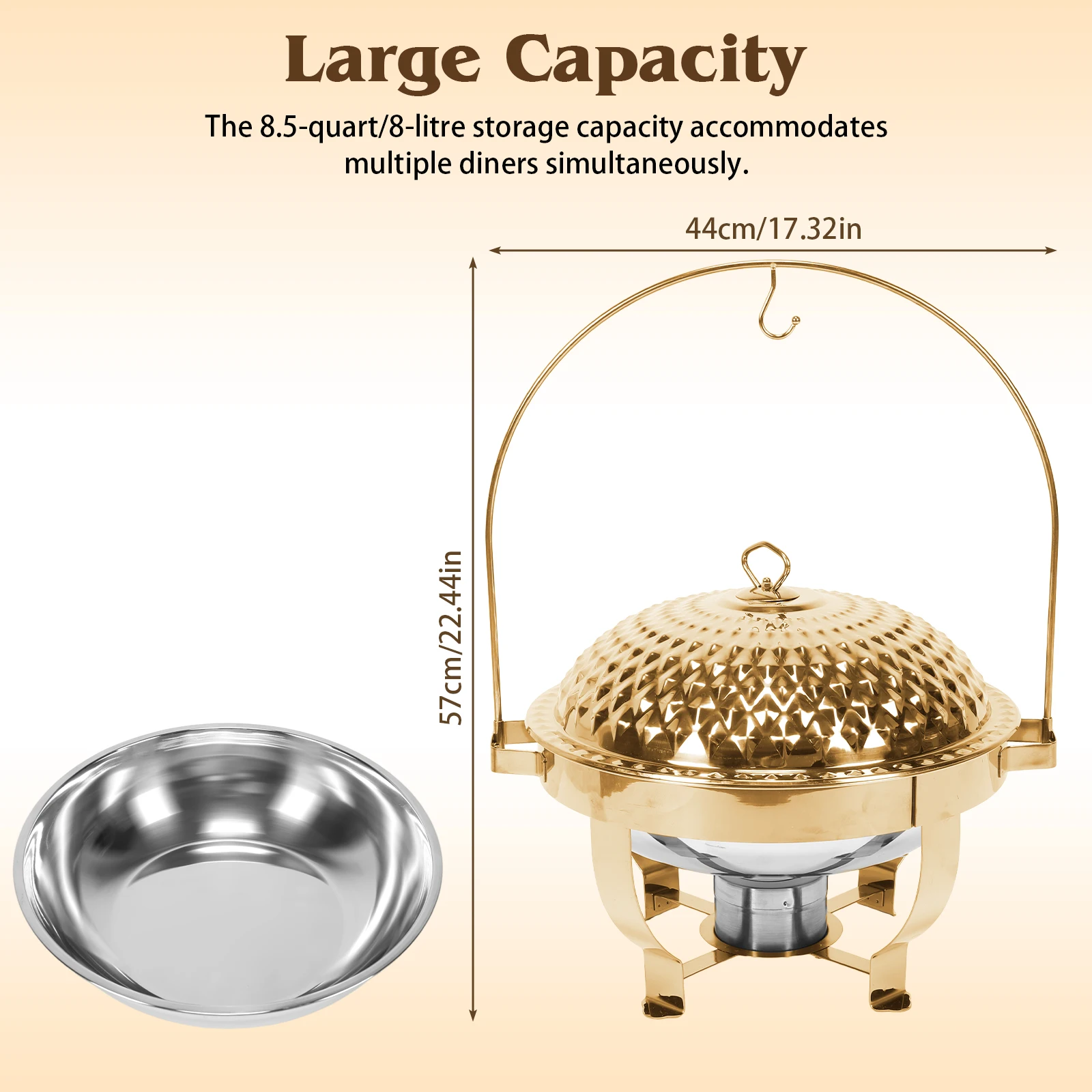 4Pcs Party Food Warming Tray Large Capacity Multi Function Dining Stove Multi-Purpose for Family Gathering Party