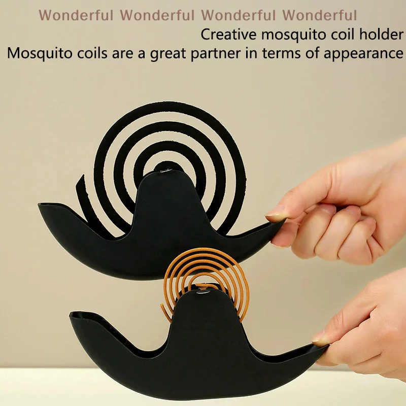 

1PC Snail-Shaped Mosquito Coil Holder with Tray Nordic Style Spiral Plastic Mosquito Repellent Incense Rack for Home Use