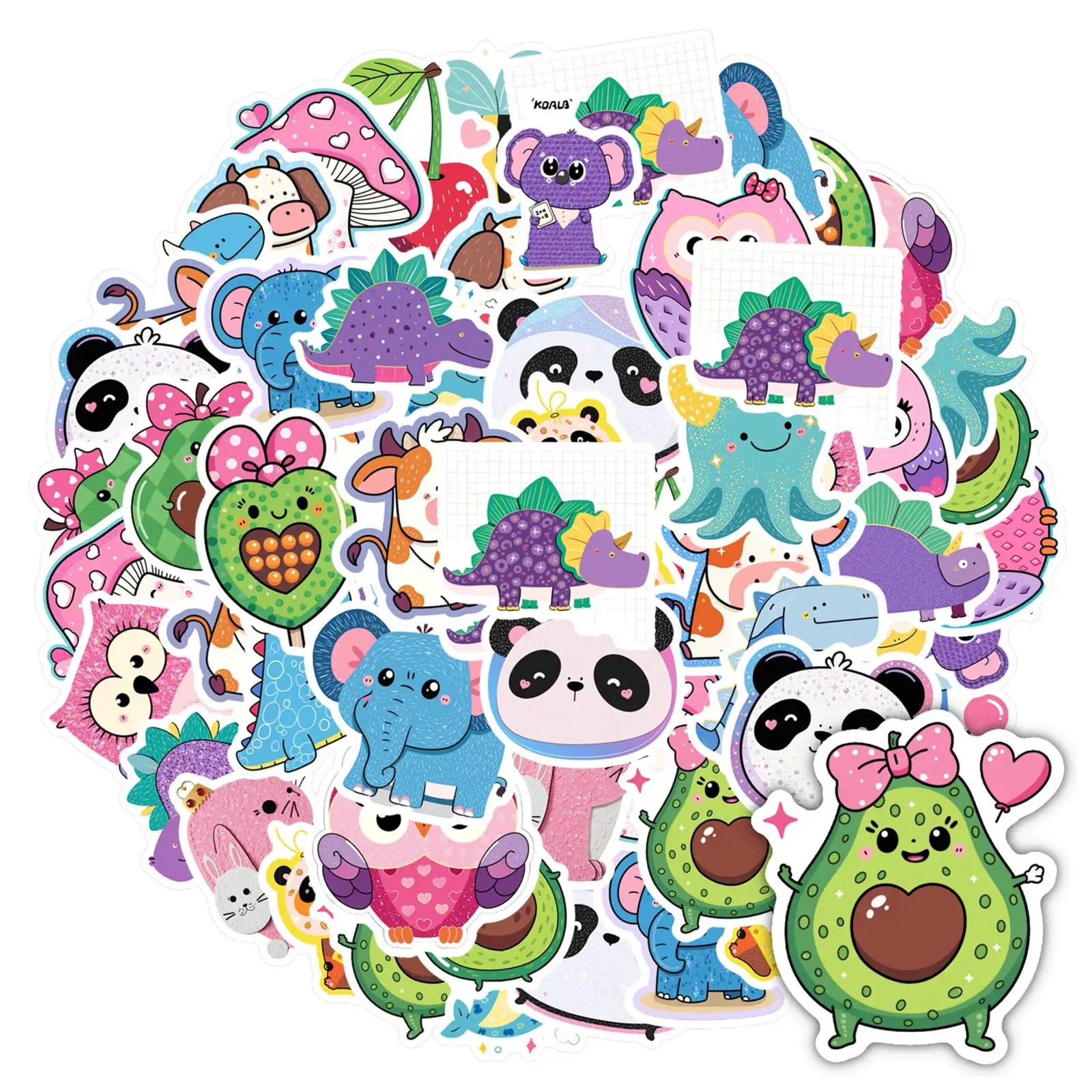 

35pcs Playful Animals Stickers Whimsical Dinosaurs DIY Stickers Sticker Pack For Guitar Laptop Helmet Skateboard Guitar DIY