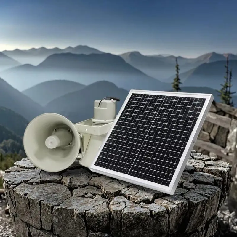 Outdoor Solar Speaker 30-50W with Panel Lithium Battery 4G for Forest Fire Protection Reservoir