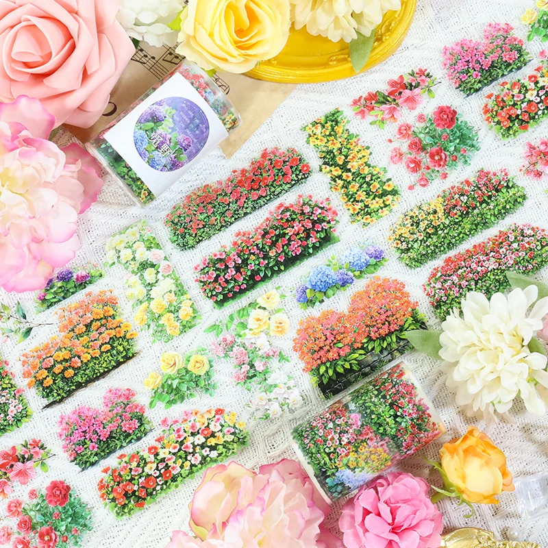 60mm*200cm Vintage Seeking Wilderness Flower Landscape PET Tape Creative DIY Journal Material Collage Scrapbooking Stationery