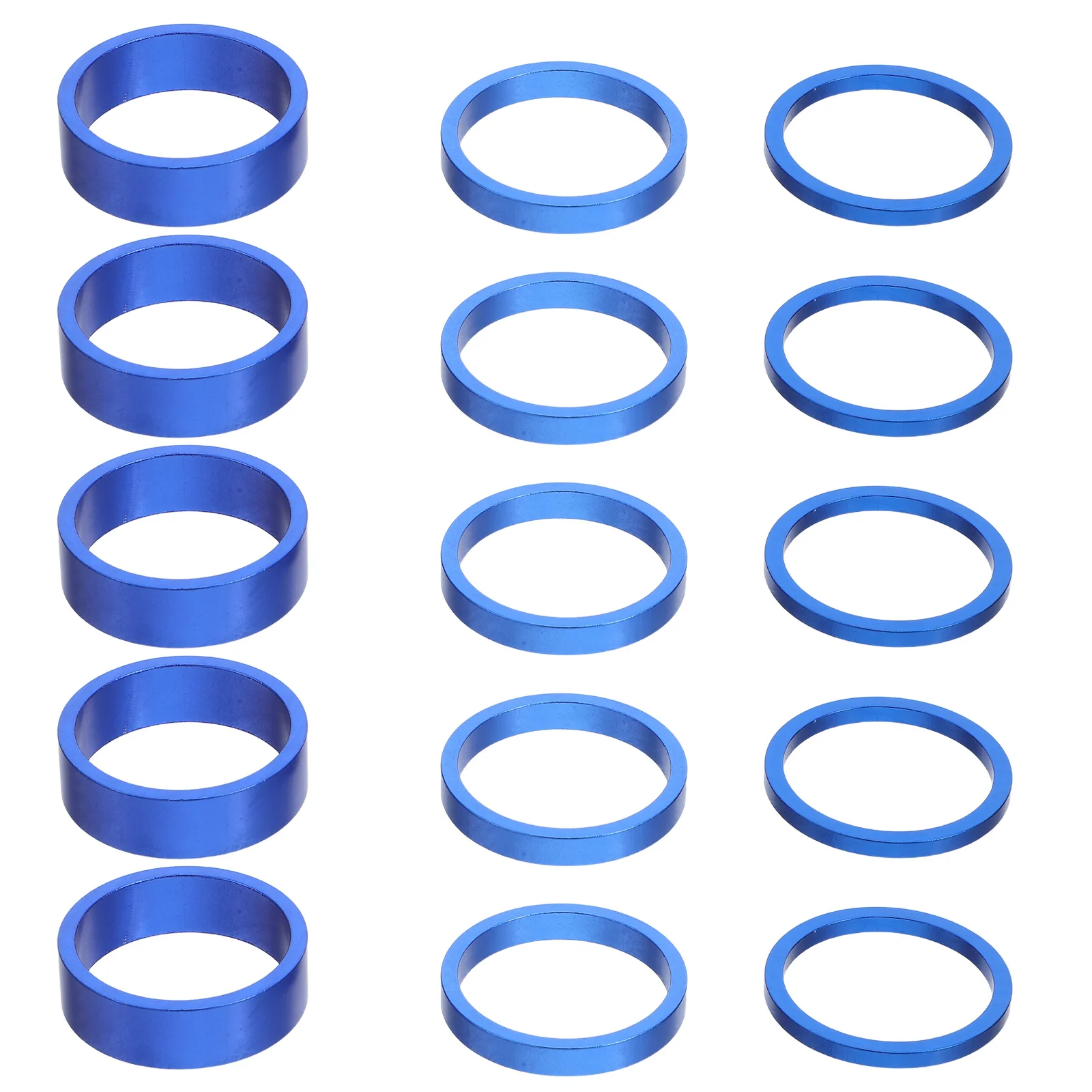 15pcs Bicycle Headset Spacers 3/5/10Mm Aluminum Alloy Front Fork Spacer Kit For Road Mountain Bike Stem Adjustments Cycling