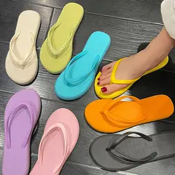 Candy Color Flip-Flop Comfortable Beach Sandals Non-Slip Vacation Massage Sandals Shoes Flip Flop Slippers For Women Summer