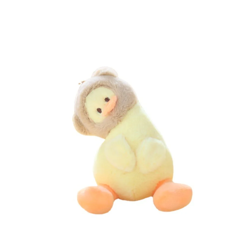 LLavero de pato amarillo de dibujos animados de peluche, animales suaves, muñeca de Animal Fluffty, lindo colgante de muñeca de pato creativo, moda