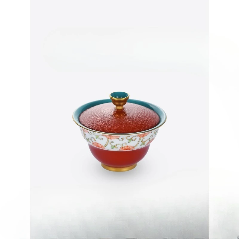 

Pastel Handmade Sancai Cover Bowl Chinese Kung Fu Tea Set