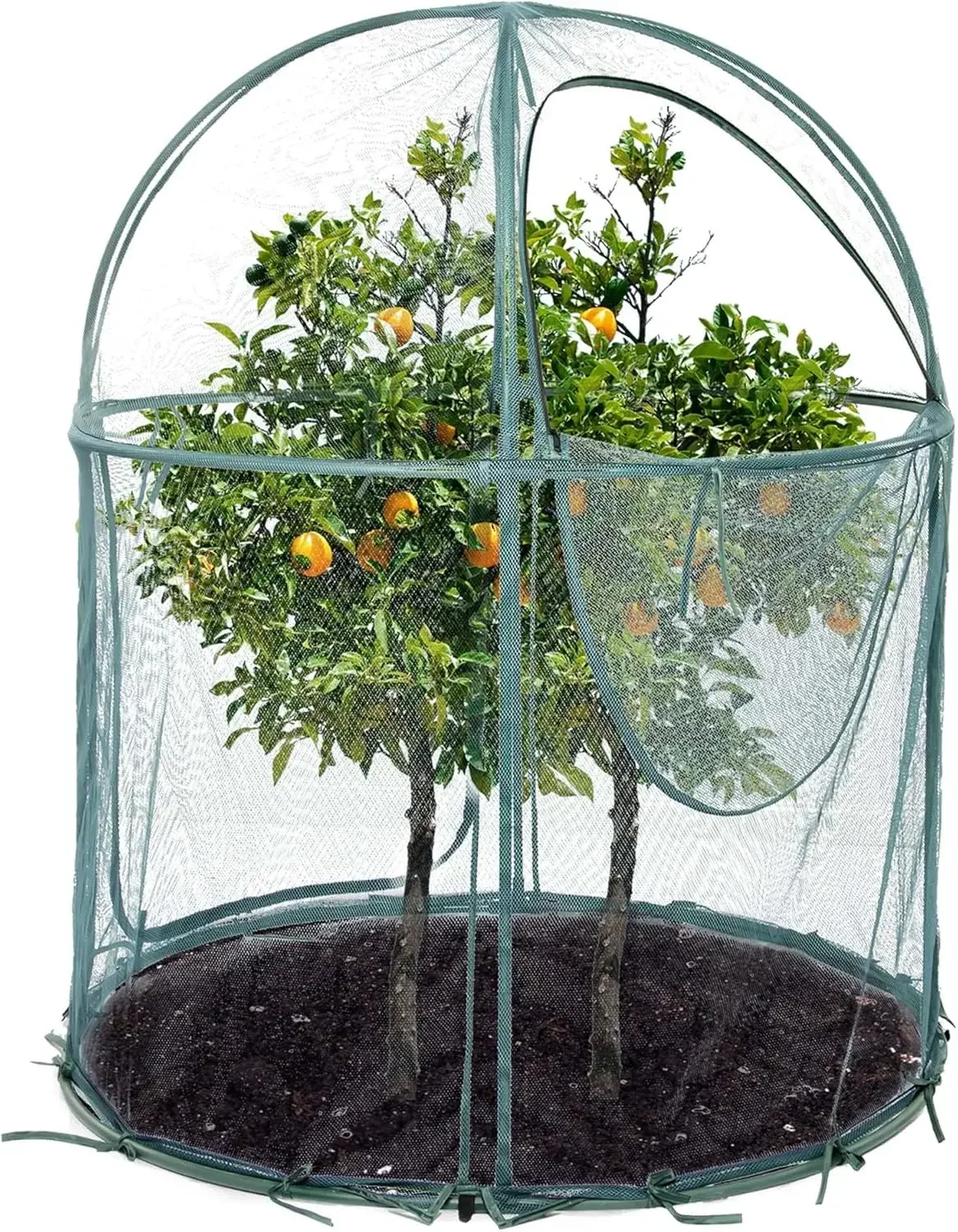 

Round 4'x4' Large Plant Mesh Cover 4.9FT Tall Crop Netting Cage Pest Guard Cover for Vegetables Fruits Durable Plant Gardening