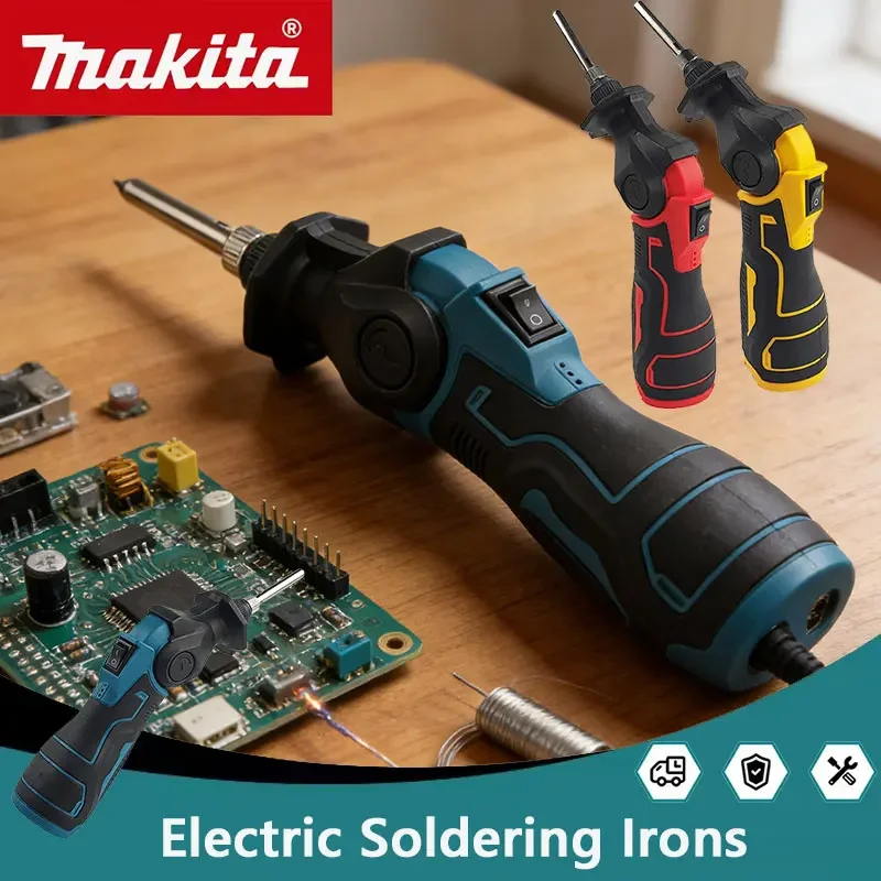 

Электрический паяльник Makita 12В 30Вт с быстрым нагревом и регулировкой температуры, для Milwaukee/Dewalt